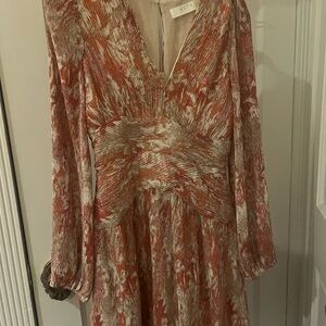 Astr Ruched Long Sleeve Plunge Dress